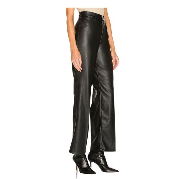 Levi’s Black 70s High Flare Wide Leg Faux Leather Pants Size 30x30 NWT - Picture 5 of 10